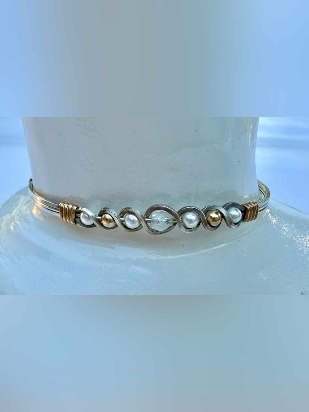 Ronaldo “Divine Plan” 14k Gold Artist Wire & Sterling Silver Designer Bracelet